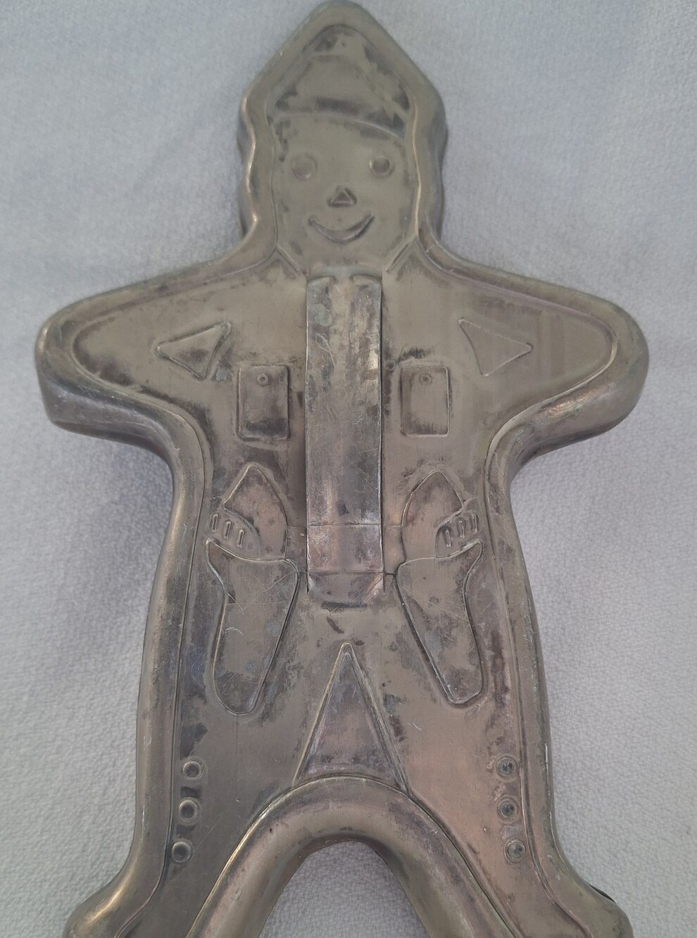 Vintage Aluminum Metal Soldier Gingerbread Man Mold in Silver